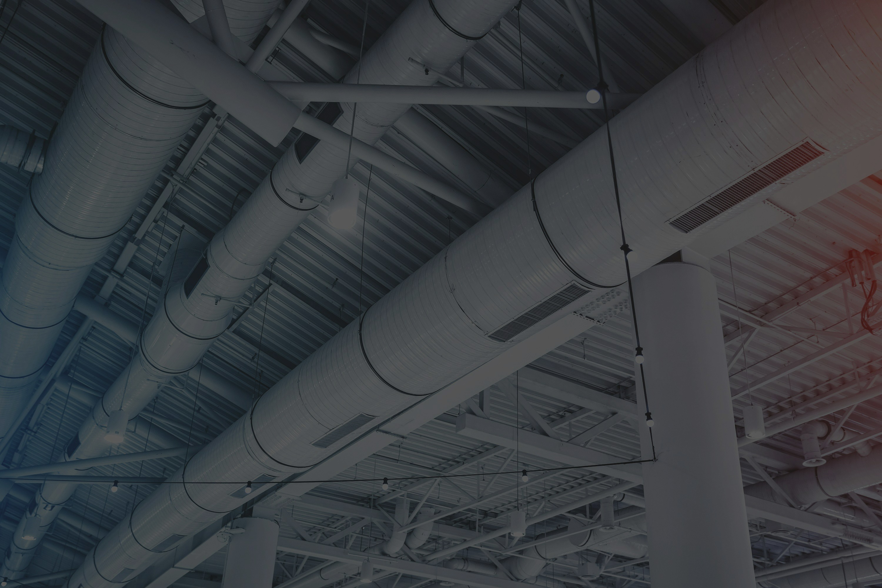 Commercial HVAC ductwork in a critical facility